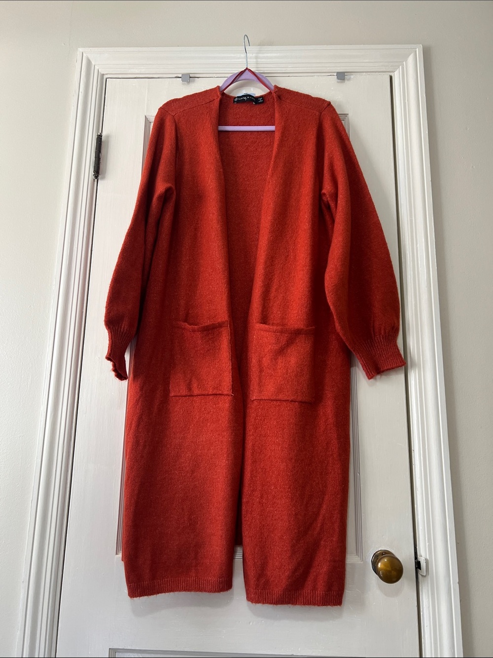Fashion to Figure Open-Front Longline Burnt Orange Cardigan